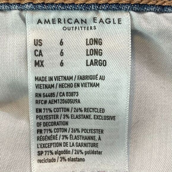 American Eagle High-Rise Jegging Medium Wash Size 6 Long Next Level Stretch - Picture 9 of 10